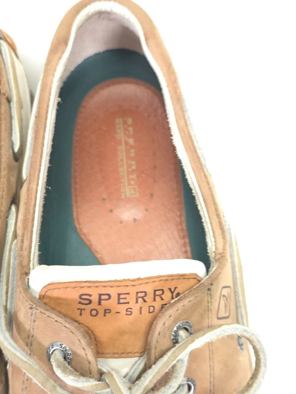 Sperry Top-Sider Mako Collection Boat Shoes Men's 10 Leather White Tan